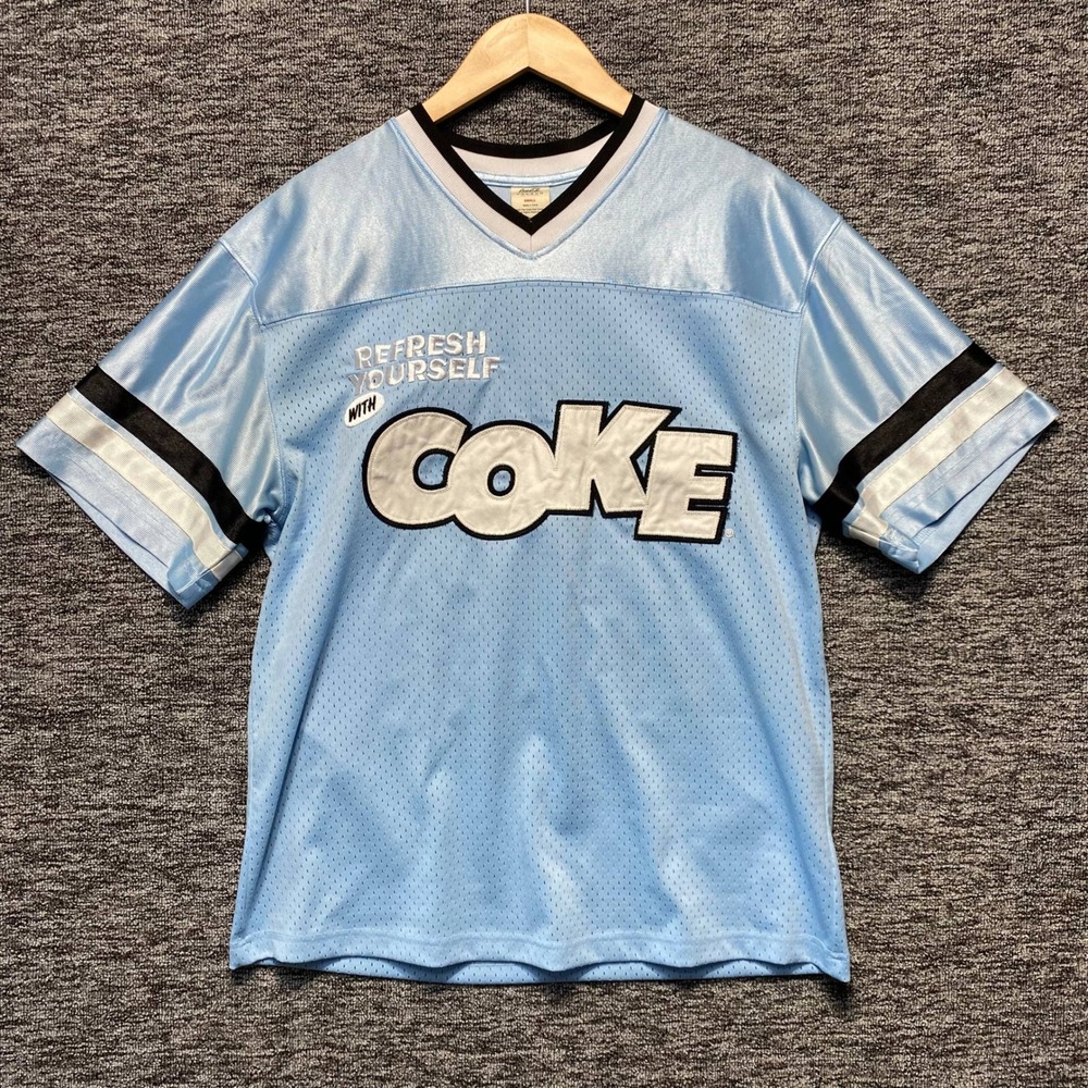 PacSun Coca-Cola Mesh Jersey Refresh Yourself With Coke Light Blue Mens Small S
